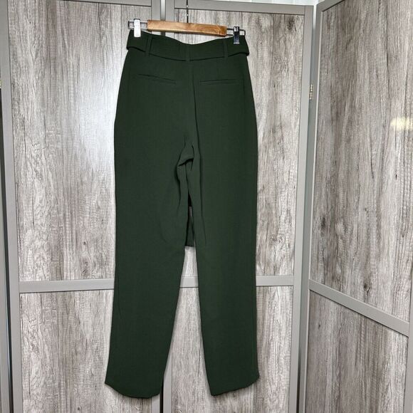 Aritzia Wilfred Pants High Rise Tie Front Belt Green Color Size 2 - Picture 6 of 8
